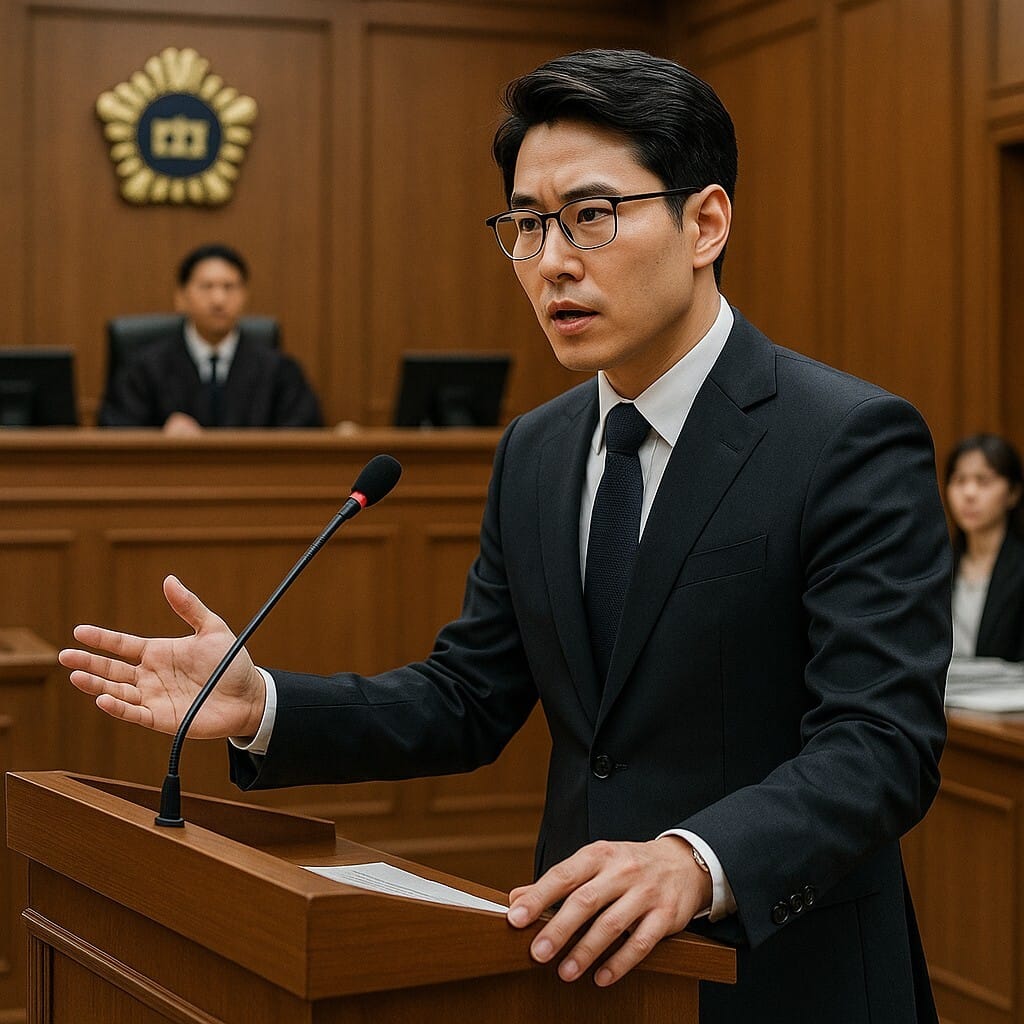 검찰 단계에서의 전문변호사 변론 장면