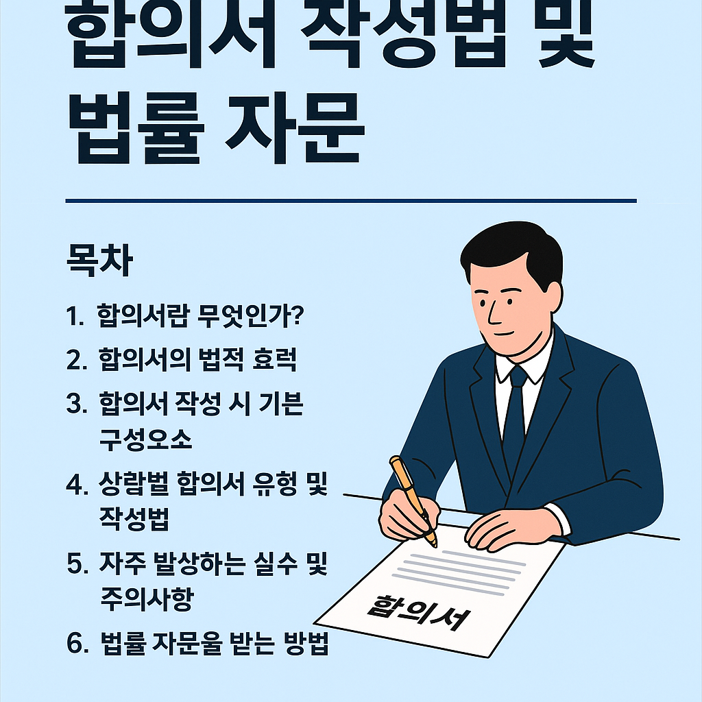 합의서 작성법 및 법률 자문 완벽 가이드