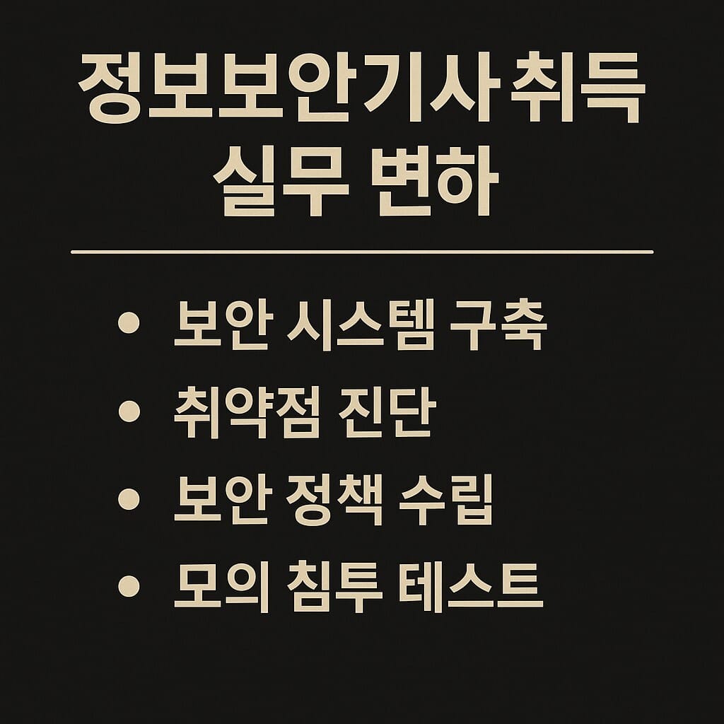 정보보안기사 취득 후 실무 변화