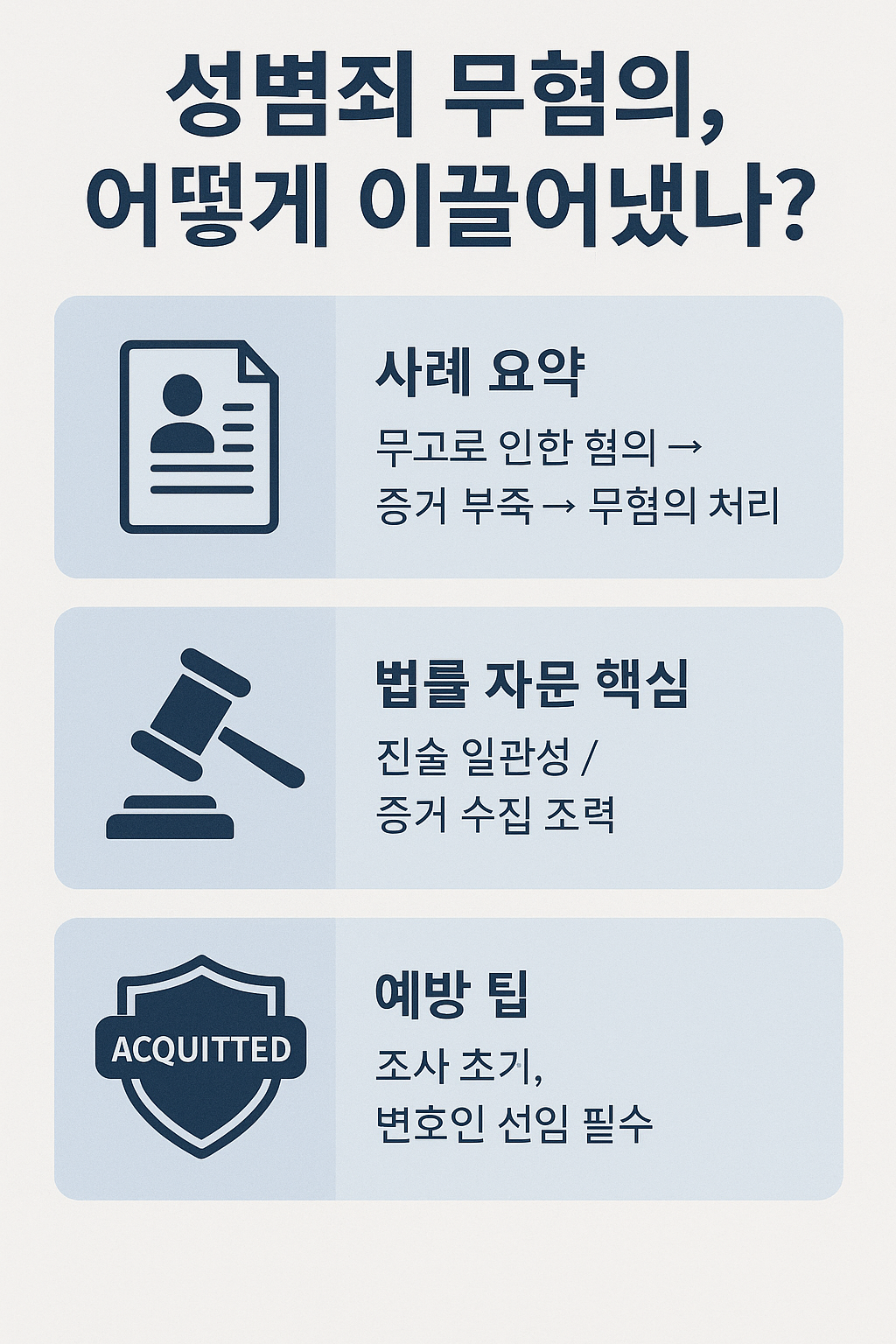 성범죄 무혐의 사례 및 법률 자문: 억울한 피의자를 위한 현실적 가이드